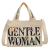 Bolso de Lona Tailandés Transfronterizo para Mujer Nuevo Bolso de Hombro con Estampado de Letras Bolso Cruzado Bolso Tote de Moda Portátil para Mujer
