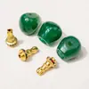 Ágata Verde Liso Dividido Estrella de Tres Puntas Luna Bodhi Vajra Coco Pulsera Cadena Larga de Cuentas Budistas 108 Accesorios para Juego Cultural