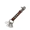 Llavero Largo de Cuero para Coche de Hombre, Cuadrado, Decorado con Remaches, Estilo Retro Simple y Artístico, un Accesorio Popular de Venta Transfronteriza