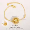Conjunto de Collar y Pulsera con Colgante de Flor Hueca Tachonado de Diamantes Chapado en Oro de 24 Quilates en Nuevo Estilo Chino con Acabado de Alta Gama, Mismo Estilo que en las Joyerías