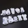 Molde de Resina de Cristal de Amapola Varios Estilos de Oso, Animal Geométrico, Unicornio 3D, Conejo de Bendición Moldes de Silicona