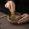 Juego original de arcilla para matcha, juego de ocho piezas de cuenco de cerámica para té, taza de té, soporte para batidor de té, herramientas de té de imitación de la dinastía Song