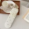Meias de Bolinhas Estilo Japonês para Mulheres, Meias Finas de Malha Absorventes de Suor para Primavera e Verão, Meias Arrastão com Borda de Bolhas Sem Costura, Meias de Renda