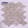 Pegatina de Pared Impermeable Mosaico Estéreo 3D Pegatina de Pared con Forma de Abanico Decoración Artística Mosaico de 300*300