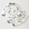 Conjunto de Ropa de Otoño para Bebé Ropa de Primavera y Otoño para Bebés Niños y Niñas Pijamas de Algodón Puro Ropa Exterior Infantil Ropa Interior Térmica