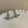 Brincos de pino de nicho com diamantes incrustados no mesmo estilo do planeta Saturno, brincos de design simples de celebridades da Internet para mulheres