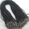 2022 novo material PVC cordão de colar de couro preto cordão de colar redondo de plástico clipe duas pontas com corrente cordão de colar atacado
