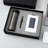 Caja de regalo de lujo con taza térmica, batería externa, paraguas, vaso de agua de cintura delgada, paraguas de cápsula y otros artículos adecuados para regalos de reunión anual