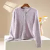 Cárdigan de Punto Cepillado para Mujer, Nuevo Otoño/Invierno 2026, Abrigo de Lana Cachemir Cuello Redondo Manga Larga, Patrón Retorcido Top Grueso
