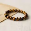 Pulsera de Piedra Ojo de Tigre Amarillo al por Mayor, Pulsera de Jade con Perlas Redondas de Piedra Ojo de Tigre, Pulsera Ojo de Gato para Hombres y Mujeres, Pulsera de Perlas Budistas de 6 a 20 mm