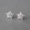 925 brincos de prata esterlina temperamento bonito floco de neve brincos de diamante feminino moda coreana brincos de prata esterlina brincos