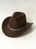 Sombreros de Fieltro Estilo Europeo y Americano para Hombres y Mujeres, Sombreros Estilo Bohemio, Sombreros Curvos con Pedrería en Forma de Rombo, Actuaciones de Fiesta de Baile