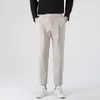 Nuevos pantalones casuales elásticos, holgados, cómodos, de alta gama, versátiles, modernos, para hombre, de nueve puntos, primavera y otoño, nuevos pantalones para hombre