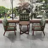 Sillón Sofá Estilo Madera Maciza, Set de Cafetería y Té de Leche, Combinación de Mesa y Sillas de Comedor, Cabina Retro para Restaurante Catering Casa de Té Comercial