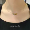 [Amor Arco-Íris] Colar Amor Dopamina Primavera e Verão Corrente Clavicular Choker Nicho Doce Colar Gola