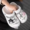 Zapatos de agujeros de suela gruesa para mujer 2024 verano nuevo antideslizantes para exterior playa sensación de excremento cabeza cubierta sandalias de verano para mujer