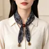 Collar de Bufanda de Seda con Cadena de Tres Cuentas de Anacardo, Accesorio de Bufanda para Traje de Vestir Vintage, Pulsera, Bufanda de Seda con Cadena de Tres Cuentas de Anacardo Estilo Coreano
