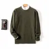 Nuevo Suéter de Lana Pura para Hombre Otoño/Invierno 2026, Cuello Redondo, Corte Holgado, Suéter de Punto Grueso de Cachemir de Siete Puntos