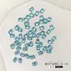Flash Zircônia Octogonal Fundo Plano Invertido Cor Doce Diamante Unha de Açúcar Diamante Branco Verde Azul Lagoa Joia para Unha