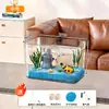 Acuario Altamente Transparente, Nuevo Tanque Mediano para Peces Dorados, Tanque Ecológico de Paisajismo para Cría de Tortugas en Escritorio de Oficina en Casa Acuario