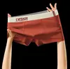 Cueca Boxer Masculina de Algodão de Xinjiang Algodão Puro Respirável Bloco de Cores Cintura Média Shorts Íntimos Masculinos