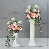Decoração de Casamento Coluna Romana Adereços de Casamento Vitrine Flores Artificiais Enfeites Vasos de Flores Marcadores de Estrada Flores Cerimônia de Abertura Plástico
