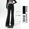 Calça Flare Cinza para Mulheres 2026 Nova Coleção Primavera e Outono Cintura Alta Emagrecedora Perna Reta Petite Casual Bootcut