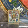 Thangka Pintado a Mano por Rekang, Cinco Caminos de la Riqueza, Deidad de los Seis Caminos de la Riqueza, Núcleo de Tarjeta 4*5