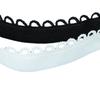 1,2cm Banda Elástica com Pontos Pretos e Brancos Borda Ondulada de Botão Banda Elástica de Coroa de Nylon Lingerie Lingerie Banda para Bainha