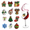 Explosões Transfronteiriças Anel para Taça de Vinho de Natal Pingente Decorativo Cola Macia de PVC Ventosa Identificador de Taça de Vinho Tinto