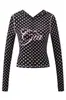 Outono Cruzamento de Fronteiras Europeu e Americano Estilo Ins Casual Harajuku Moda Top com Capuz Slim Feminino Camiseta com Zíper Calça de Bolinhas