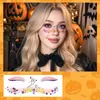 Pegatinas de Tatuajes de Color para Halloween Transfronterizos Divertidas Pegatinas de Cara de Dibujos Animados para Fiesta Nuevo Maquillaje Temporal Pegatinas de Terror Impermeables