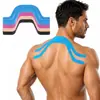 Cinta deportiva pre-cortada con forma especial para músculos del hombro y cuello para natación y fitness, banda de soporte elástica para prevenir rozaduras