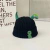 Sombrero de otoño e invierno para bebé, lindo, super lindo, forma de dinosaurio, sombrero de lana, invierno, para niños y niñas, cálido, tejido de punto tipo jersey