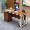 Mesa de computador moderna e minimalista para gerentes de escritório, supervisores e chefes; escrivaninha para escritório de uma pessoa; mesa de computador para funcionários