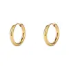 Joyería de acero inoxidable metálico para hombres y mujeres de alta calidad chapada en oro de 18 quilates, impermeable, lisa, redonda, anillo en C, aretes elásticos de acero inoxidable