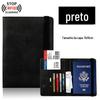 Pulseira de couro PU com alça variável sensível à pressão da pele transfronteiriça RFID suporte de pulseira de viagem carteira de identidade bolsa