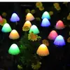 Fio de luz de Natal cogumelo com plugue de solo solar decoração de paisagem externa LED pátio jardim gramado