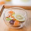 Tigela de vidro transparente de borossilicato de camada dupla por atacado tigela de vidro japonesa para salada de frutas utensílios de mesa de vidro isolado espesso