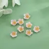 Pequeno acessório de flor de cinco pétalas perfurada feito de material acrílico para brincos DIY, clipes de orelha, pulseiras, miçangas e materiais de pintura decorativa