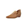 Zapatos de cuero para commuting invisibles que aumentan la altura, mocasines de piel de vaca lavada, zapatos de vestir de cuero genuino de punta cuadrada de tacón medio para otoño 2026