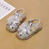 Zapatos de Princesa de Malla con Lazo Estilo Coreano para Niñas Modelo Verano 2026 Sandalias Cerradas Antideslizantes de Suela Suave para Niños