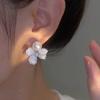 Pendientes de flores de cristal degradado, pendientes de perlas, diseño de nicho femenino, pendientes de alta sensación, nuevos pendientes populares 2023