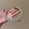 Collar de Perlas y Circonita de Lujo Ligero y de Alta Gama, Cadena Audaz y Elegante para la Clavícula, Set de Aretes para Vestido de Noche Accesorios para Mujer