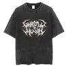 Transfronterizo Aliexpress Transfronterizo Aliexpress Código Europeo Retro Algodón Lavado Viejo Manga Corta Hombres y Mujeres Calle Harajuku Rap