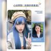 Peluca Kony para Mujer, Cabello Largo, Estilo de Cabeza Completa, Cosplay Universal de Anime, Cabello Largo Recto Azul Grisáceo, Mechones de Cabello Natural Realista