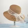 Sombrero de Playa de Ala Ancha de Verano con Cinta para Mujer, Protección Solar, Sombrero de Sol que Cubre el Rostro para Vacaciones en la Costa, Sombrero de Paja de Moda para Viajes