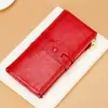 Cartera RFID para hombre, larga, de cuero genuino, de gran capacidad, de primera capa, de piel de vaca, moderna, multifuncional, tarjetero, todo en uno.