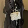 Bolso bandolera para mujer para ir al trabajo, bolso tipo cubo con cadena, patrón de diamante de nicho, nuevo modelo de moda 2026, bolso de hombro versátil, súper popular en otoño