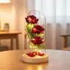 Ramo de Flores Eternas de Rosa Transfronterizo en Cúpula de Cristal, Caja de Regalo para el Día de San Valentín, Producto Terminado, Regalo de Navidad para el Día de la Madre